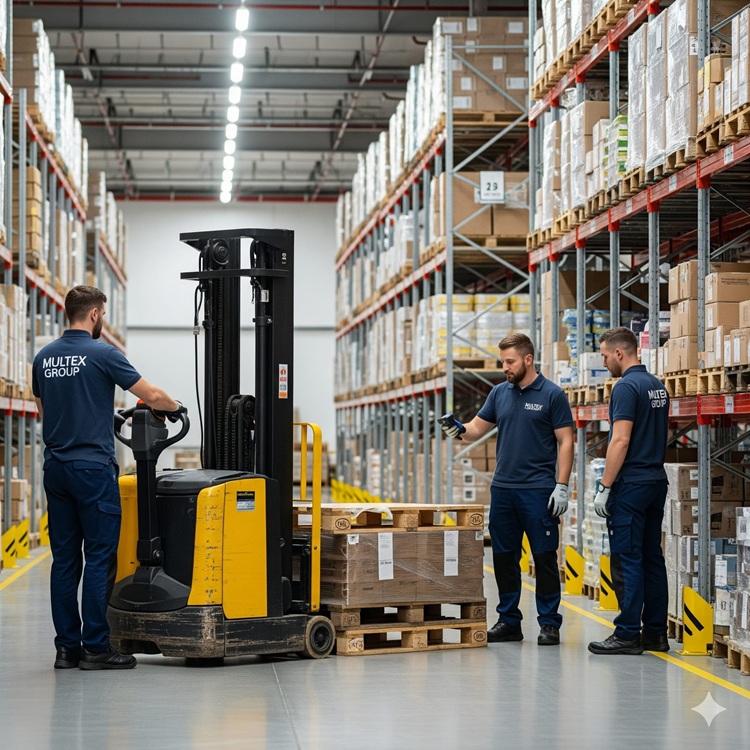 Lojistik destek personeli depo operasyonunda